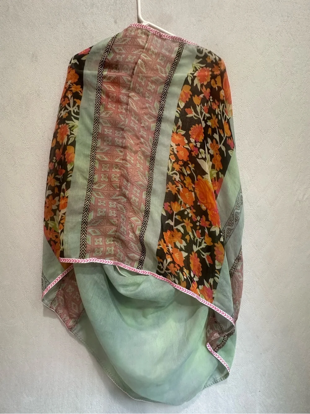 B. P. Infinity Light Green Floral Patterned Women's Scarf Summer